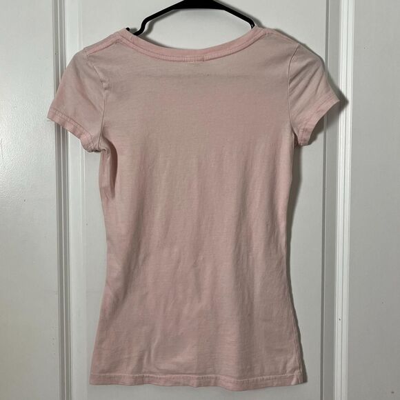 Vintage Y2K Hollister Light Pink Short Sleeves Form Fitting Graphic Tee (Size S) - Picture 2 of 5